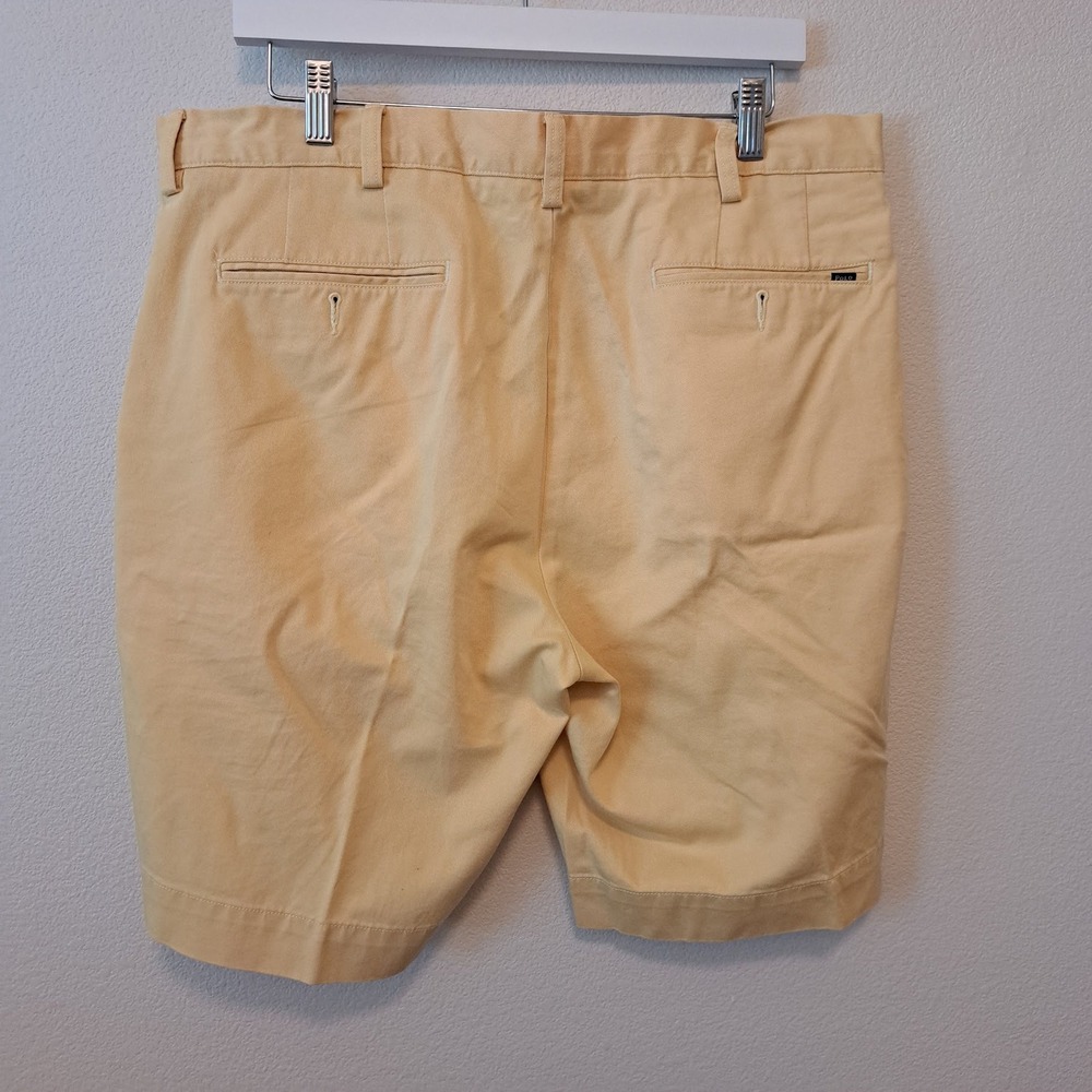 Polo Ralph Lauren Mens Yellow Cotton Chino Shorts Size 36 Flat Front Twill